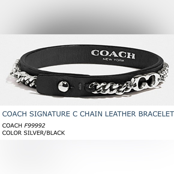 ISO COACH Women’s Black Signature C Chain Leather Bracelet as shown in pics!!!!! - Picture 1 of 10